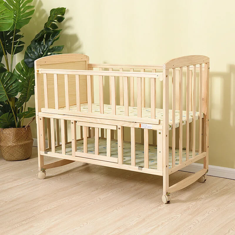 Multifunctional Solid Wood Baby Crib